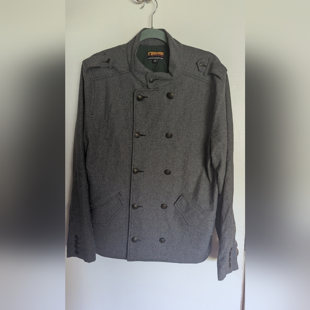 Brooklyn Industries Men's Gray Double-Breasted Jacket Size Large